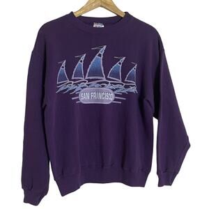 San Francisco 80’s Sailboat Sweatshirt Purple Size L
